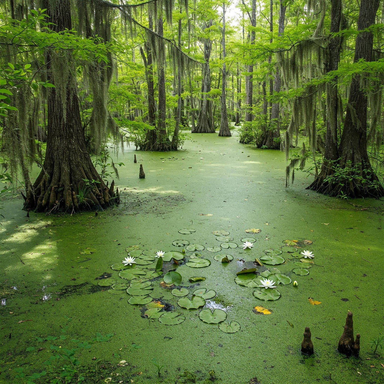 Plantas acuáticas en Pantano, proporcionaban alimento y oxigeno a ecosistemas terrestres y marinos.