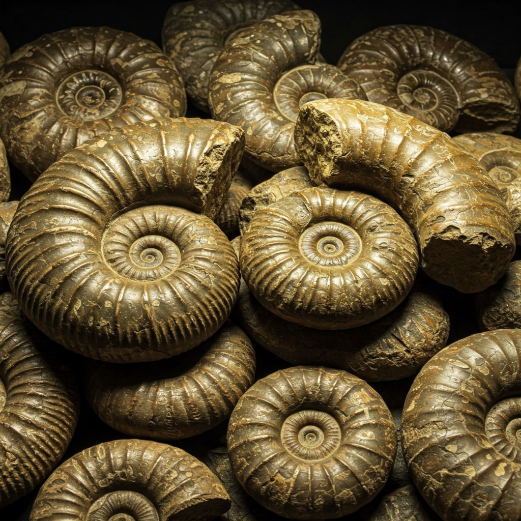 Fósiles de ammonites.