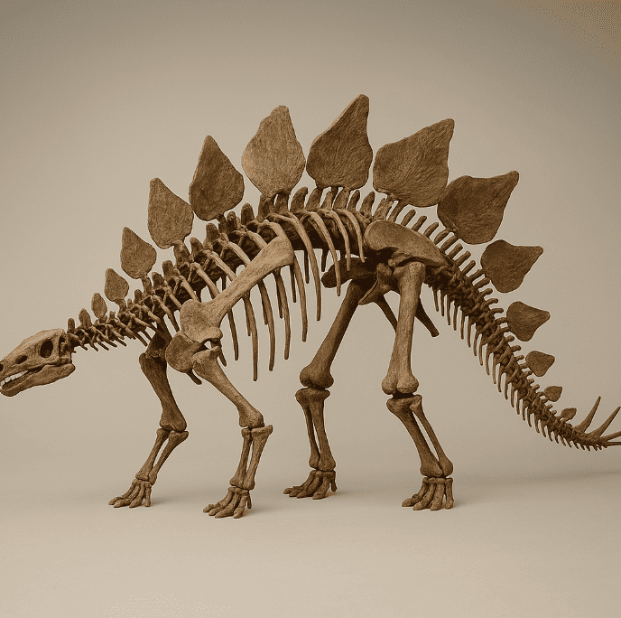 Esqueleto del dinosaurio Stegosaurus, descubierto durante la Guerra de los Huesos