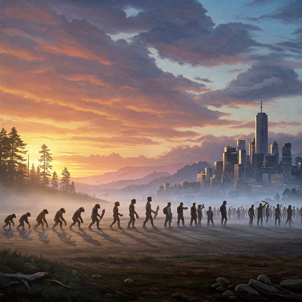 Evolución de simio a hombre