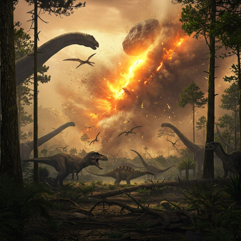 explosión del asteroide que acabó con los dinosaurios