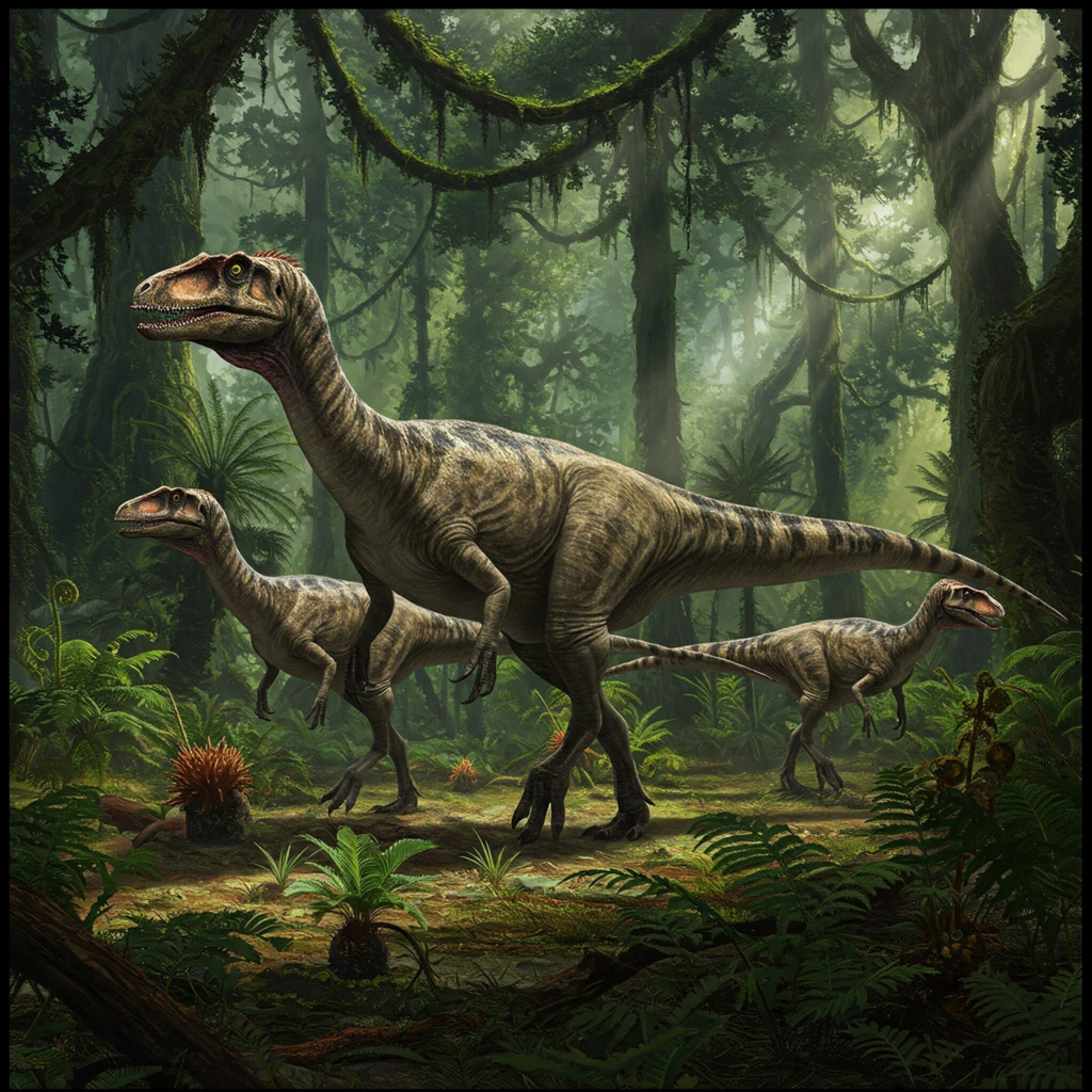 Imagen que muestra un grupo de Herrerasaurus.
